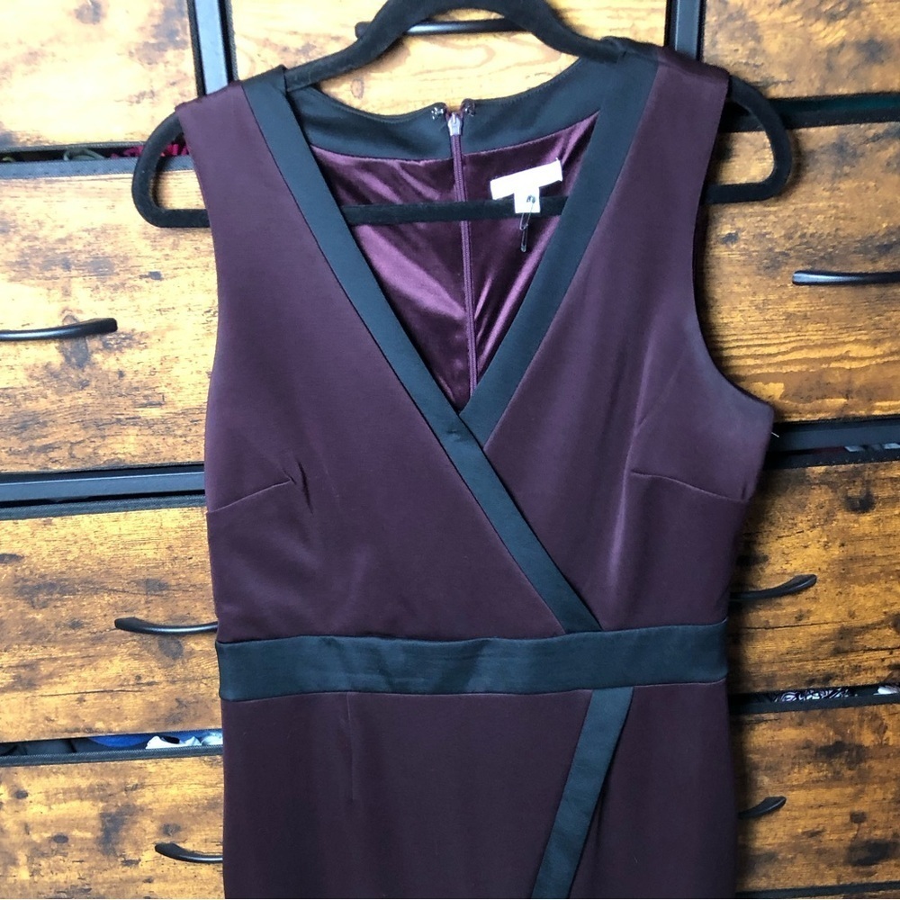 New York & Company Plum and Black Midi Dress - Picture 2 of 16
